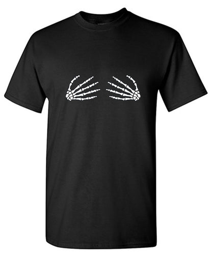 Funny T-Shirts design "Skeleton Hands On Boobs T-Shirt"