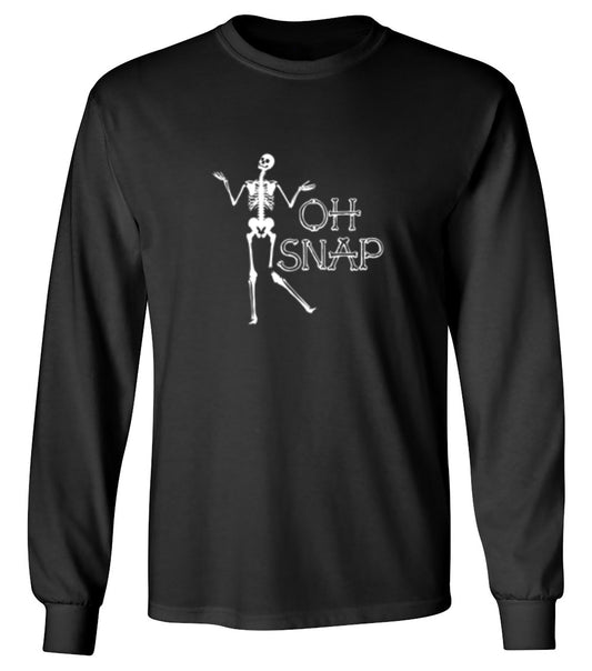 Funny T-Shirts design "Oh Snap Skeleton T-Shirt - Long Sleeve"