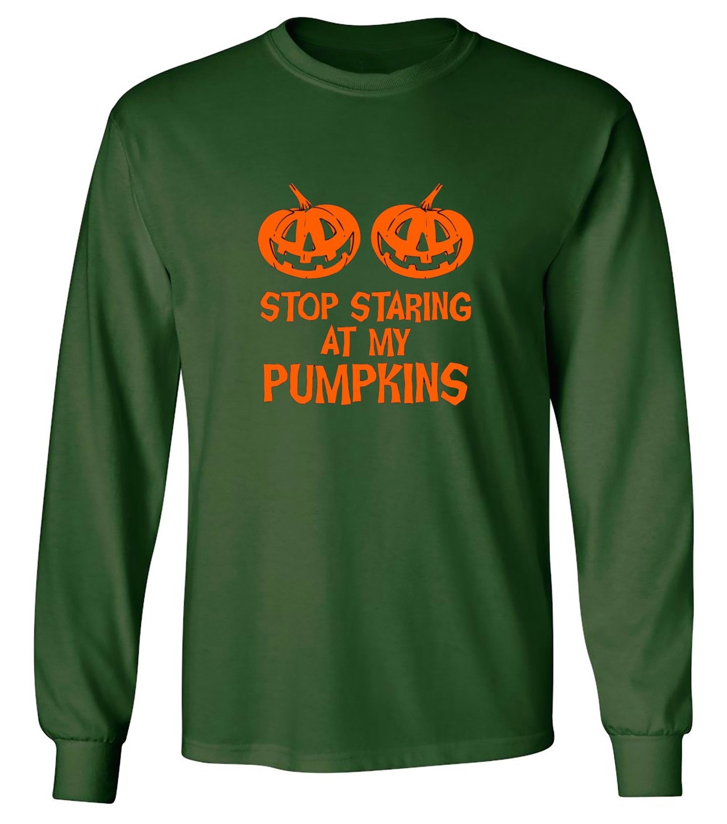 Funny T-Shirts design "Stop Staring At My Pumpkins T-Shirts - Long Sleeve"