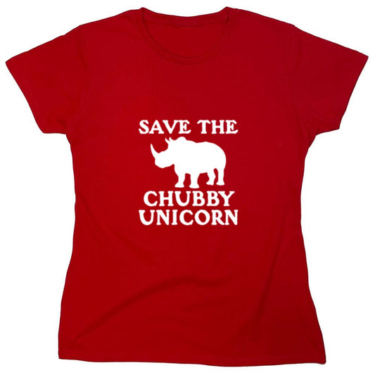 Funny T-Shirts design "Save The Chubby Unicorn - Womens"