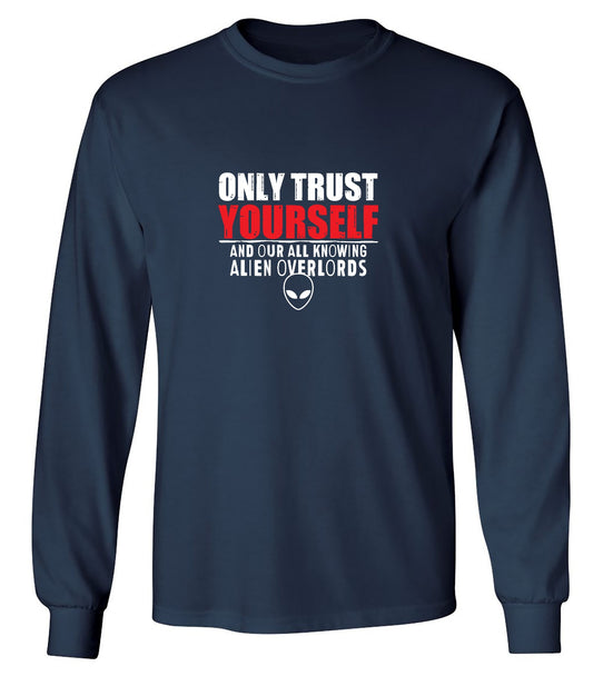 Funny T-Shirts design "Trust Alien 2024 Mens Tshirt - Long Sleeve"