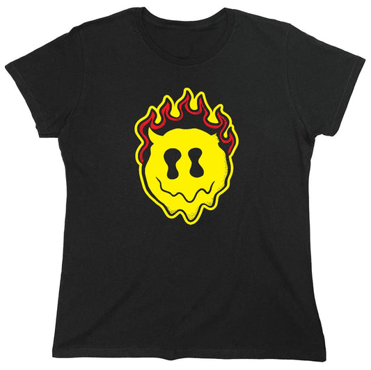Funny T-Shirts design "Smile Devil Graphic Tee - Womens"