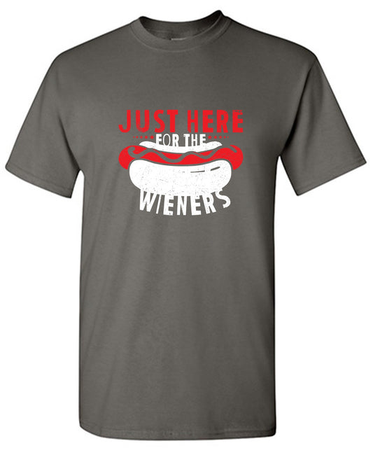 Funny T-Shirts design "Just Here For The Weiners T-Shirt - Tall Tee"