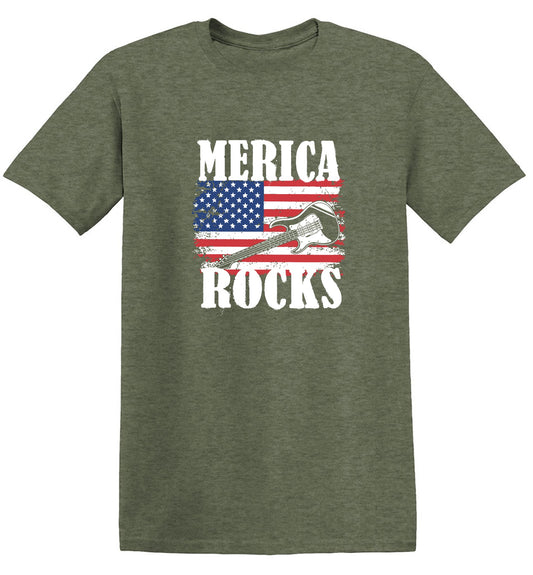 Funny T-Shirts design "Merica Rocks - Fourth of July Shirt"