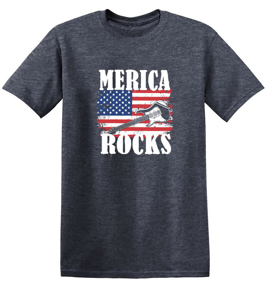 Funny T-Shirts design "Merica Rocks - Fourth of July Shirt"