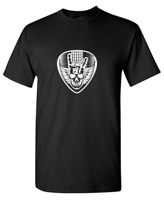 Funny T-Shirts design "Guitar Skeleton 2024 Mens Tshirt"
