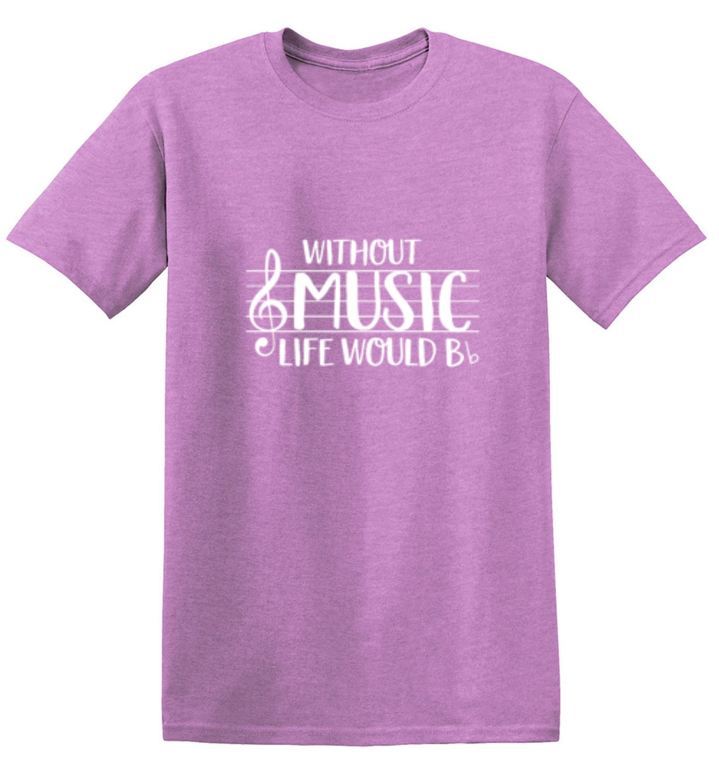 Funny T-Shirts design "Without Music Life Would B Flat"