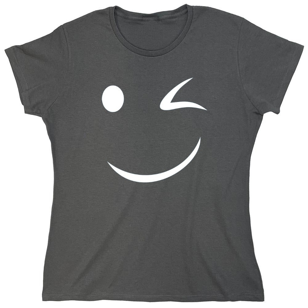 Funny T-Shirts design "Wink Smile - Womens"