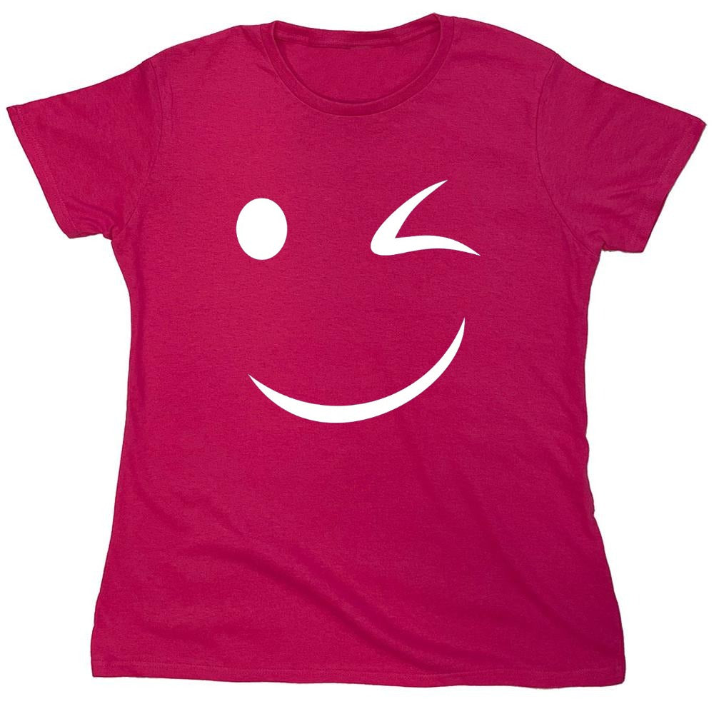 Funny T-Shirts design "Wink Smile - Womens"