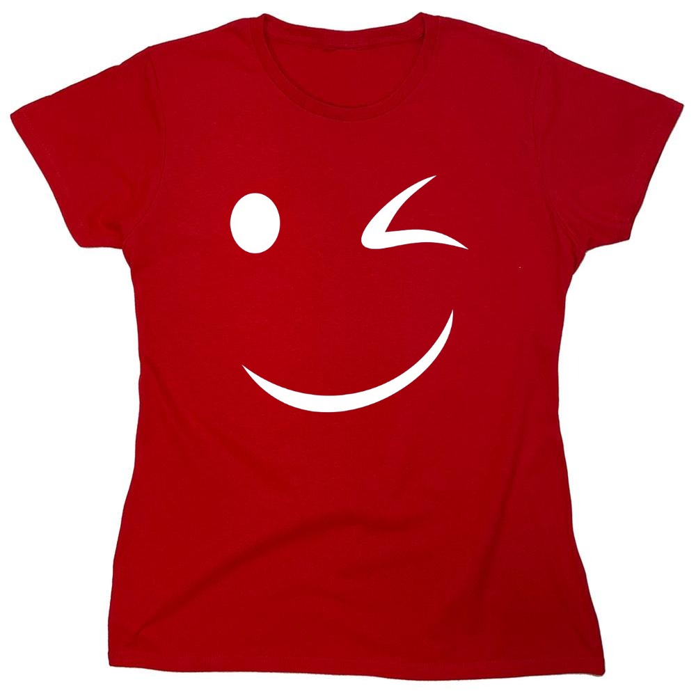 Funny T-Shirts design "Wink Smile - Womens"