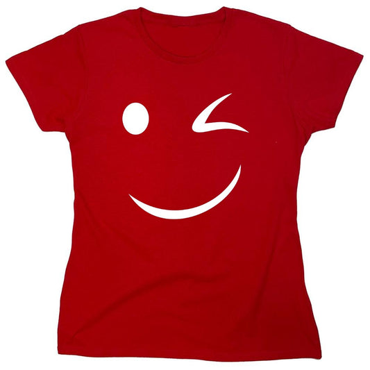 Funny T-Shirts design "Wink Smile - Womens"