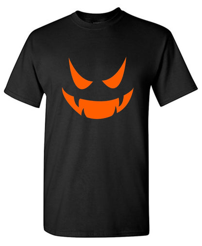 Funny T-Shirts design "Vampire Pumpkin Emoticon T-Shirt"