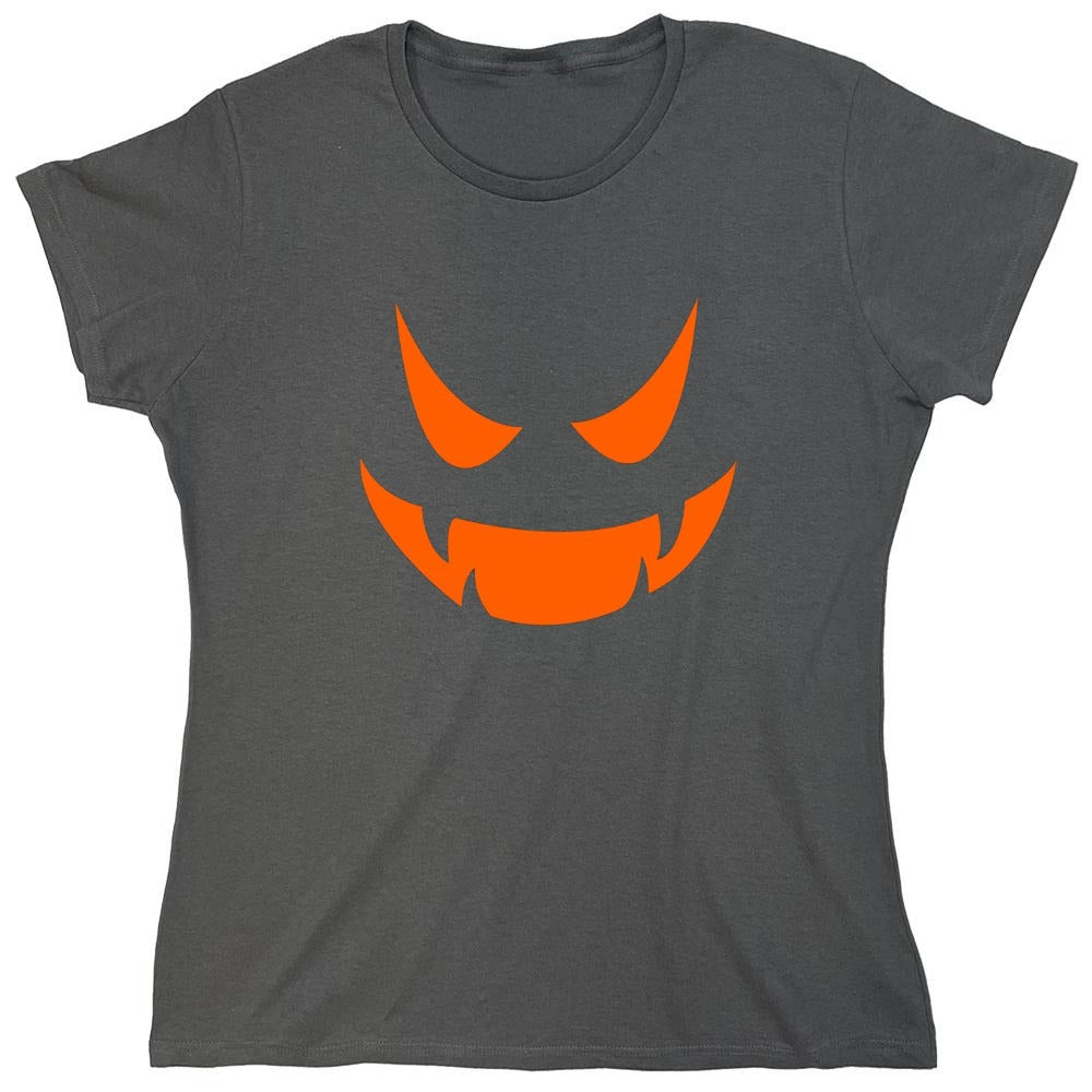 Funny T-Shirts design "Vampire Pumpkin Emoticon T-Shirt"