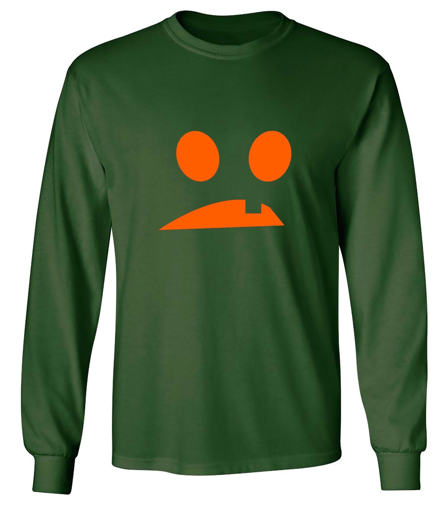 Funny T-Shirts design "Goofy Pumpkin Emoticon - Long Sleeve"