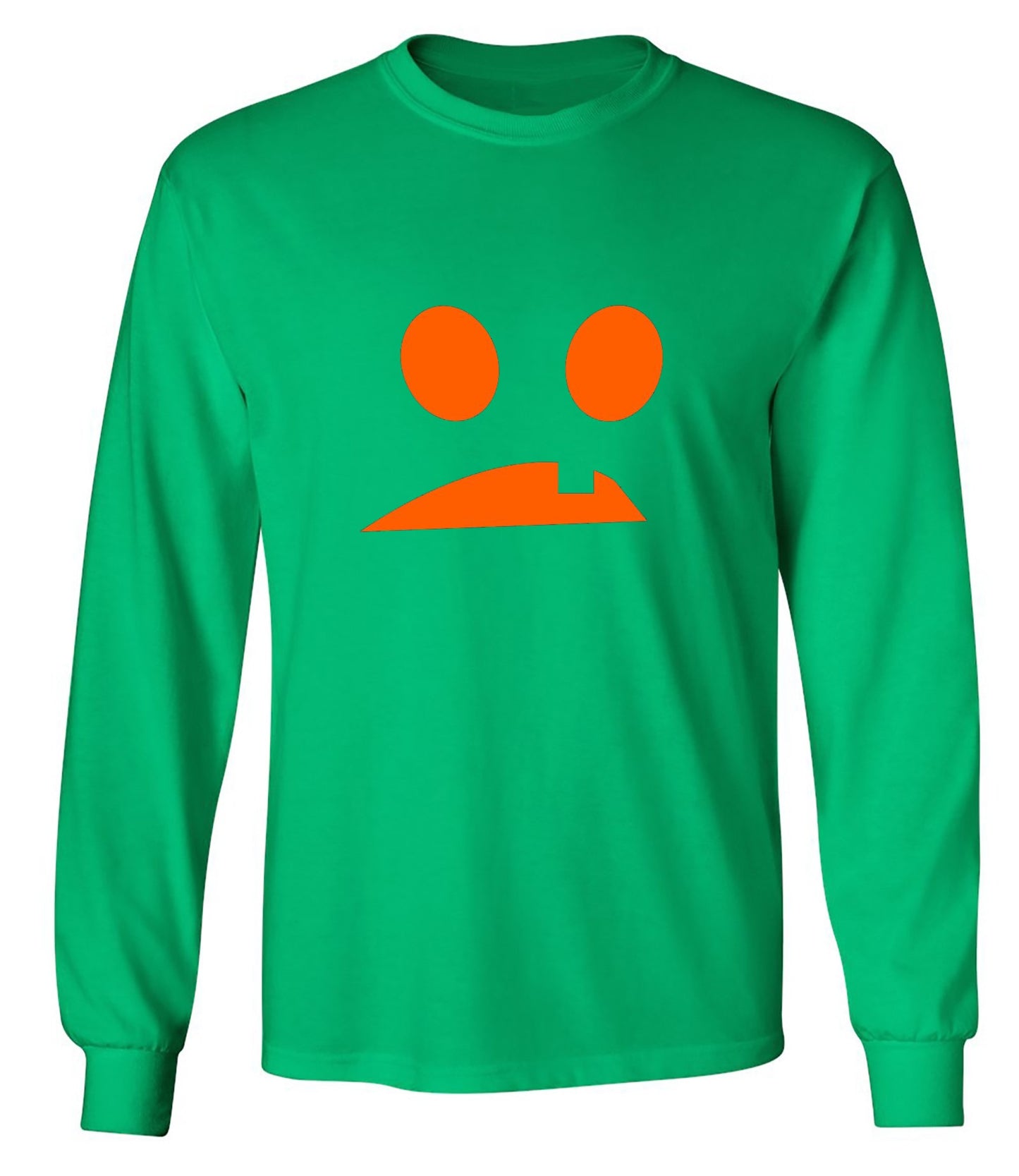 Funny T-Shirts design "Goofy Pumpkin Emoticon - Long Sleeve"