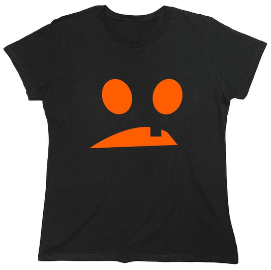 Funny T-Shirts design "Goofy Pumpkin Emoticon - Womens"