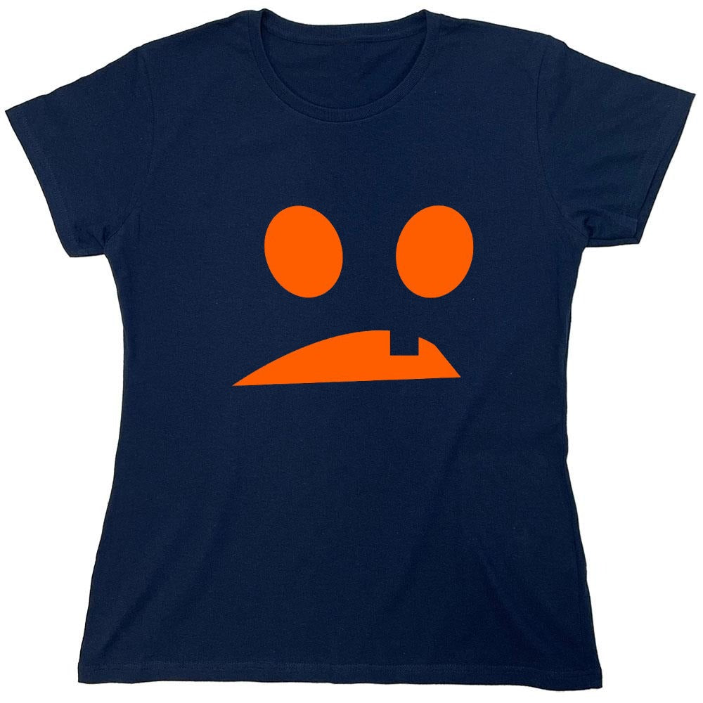 Funny T-Shirts design "Goofy Pumpkin Emoticon - Womens"