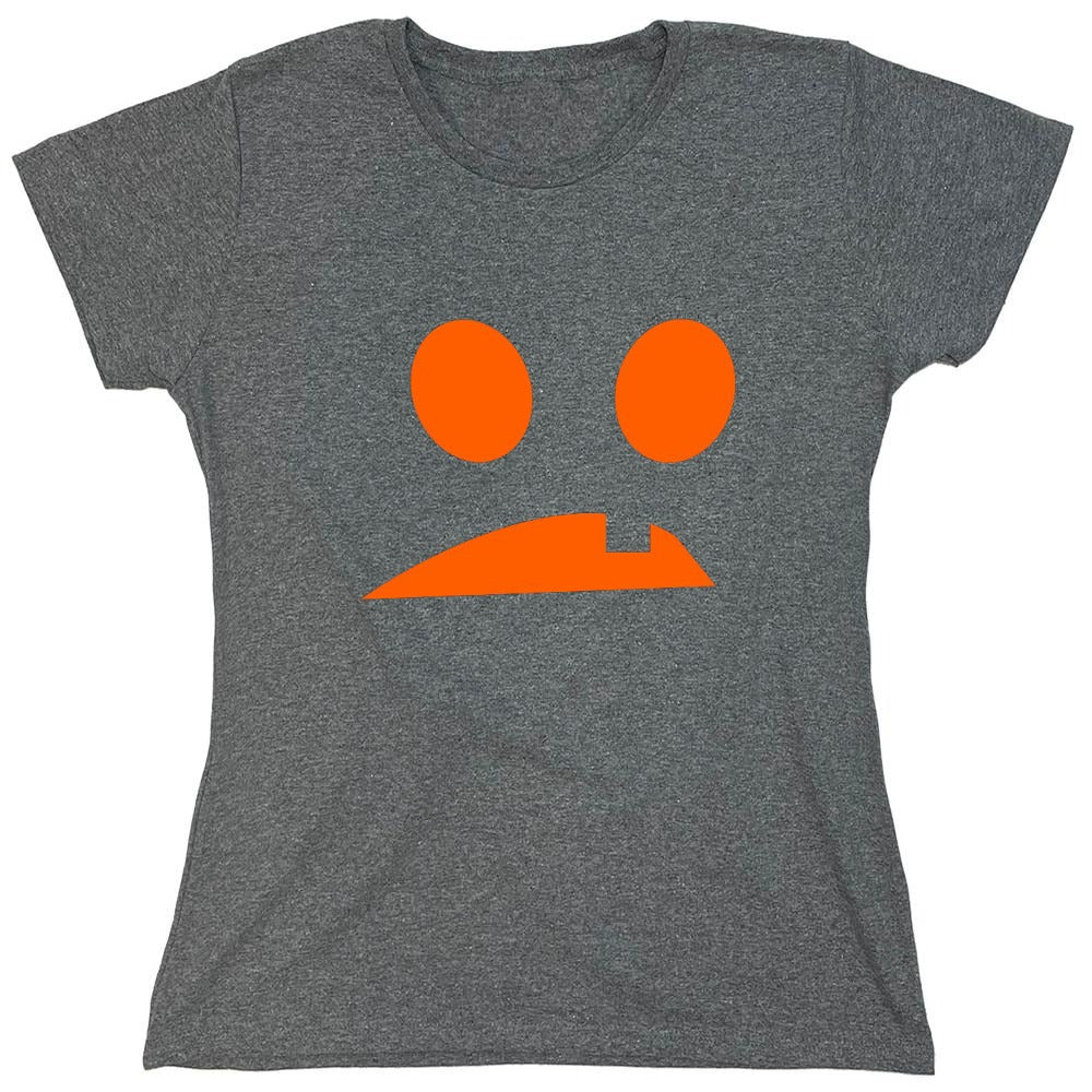 Funny T-Shirts design "Goofy Pumpkin Emoticon - Womens"
