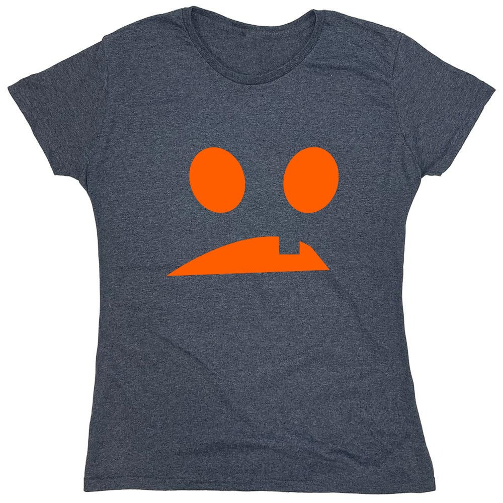 Funny T-Shirts design "Goofy Pumpkin Emoticon - Womens"