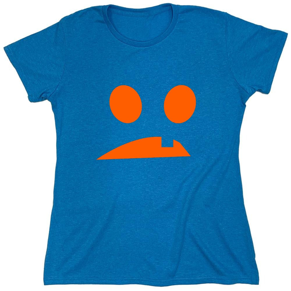 Funny T-Shirts design "Goofy Pumpkin Emoticon - Womens"