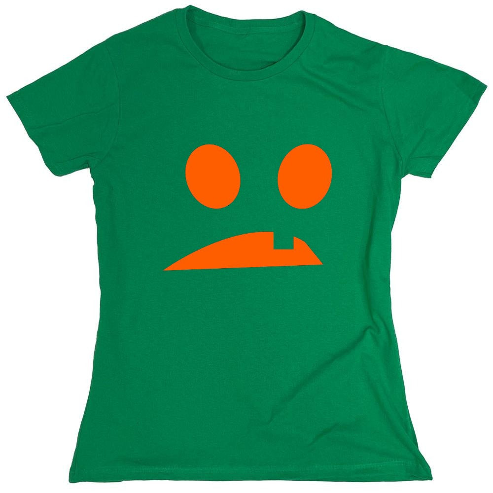 Funny T-Shirts design "Goofy Pumpkin Emoticon - Womens"