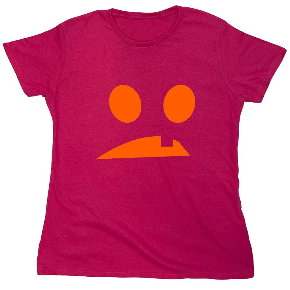 Funny T-Shirts design "Goofy Pumpkin Emoticon - Womens"