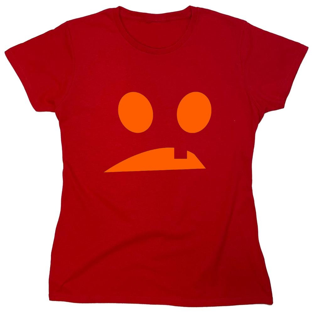 Funny T-Shirts design "Goofy Pumpkin Emoticon - Womens"