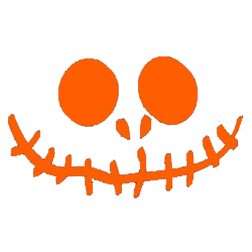 Funny T-Shirts design "Stitched Pumpkin Emoticon"