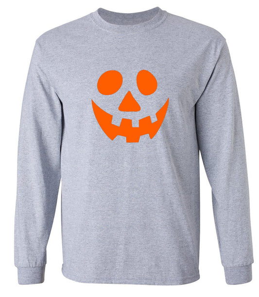 Funny T-Shirts design "Smile Pumpkin Emoticon T-Shirt - Long Sleeve"