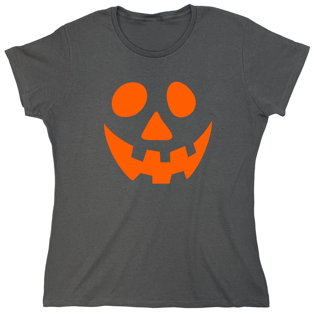 Funny T-Shirts design "Smile Pumpkin Emoticon T-Shirt - Womens"