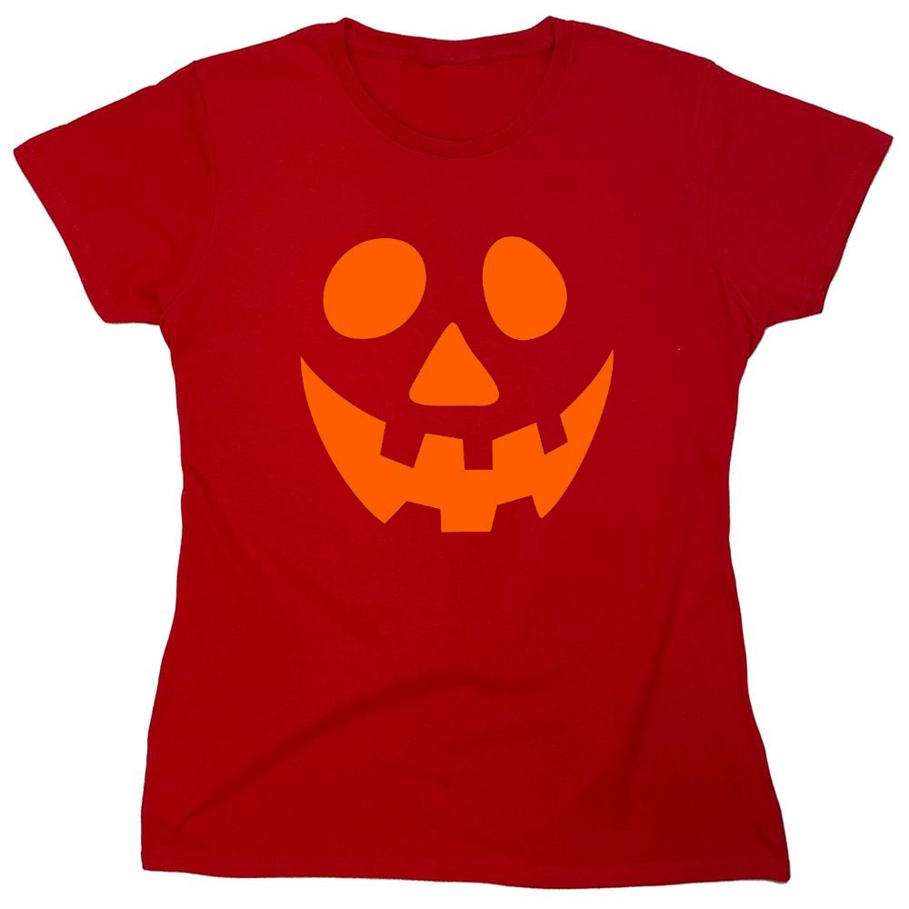 Funny T-Shirts design "Smile Pumpkin Emoticon T-Shirt - Womens"