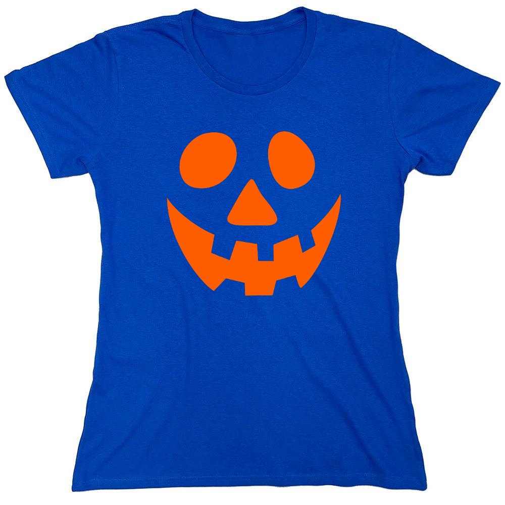 Funny T-Shirts design "Smile Pumpkin Emoticon T-Shirt - Womens"