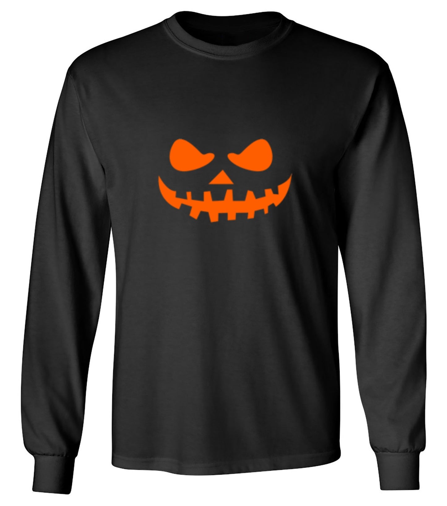Funny T-Shirts design "Teeth Pumpkin Emoticon T-Shirt - Long Sleeve"