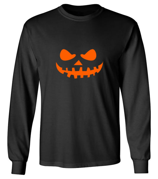 Funny T-Shirts design "Teeth Pumpkin Emoticon T-Shirt - Long Sleeve"