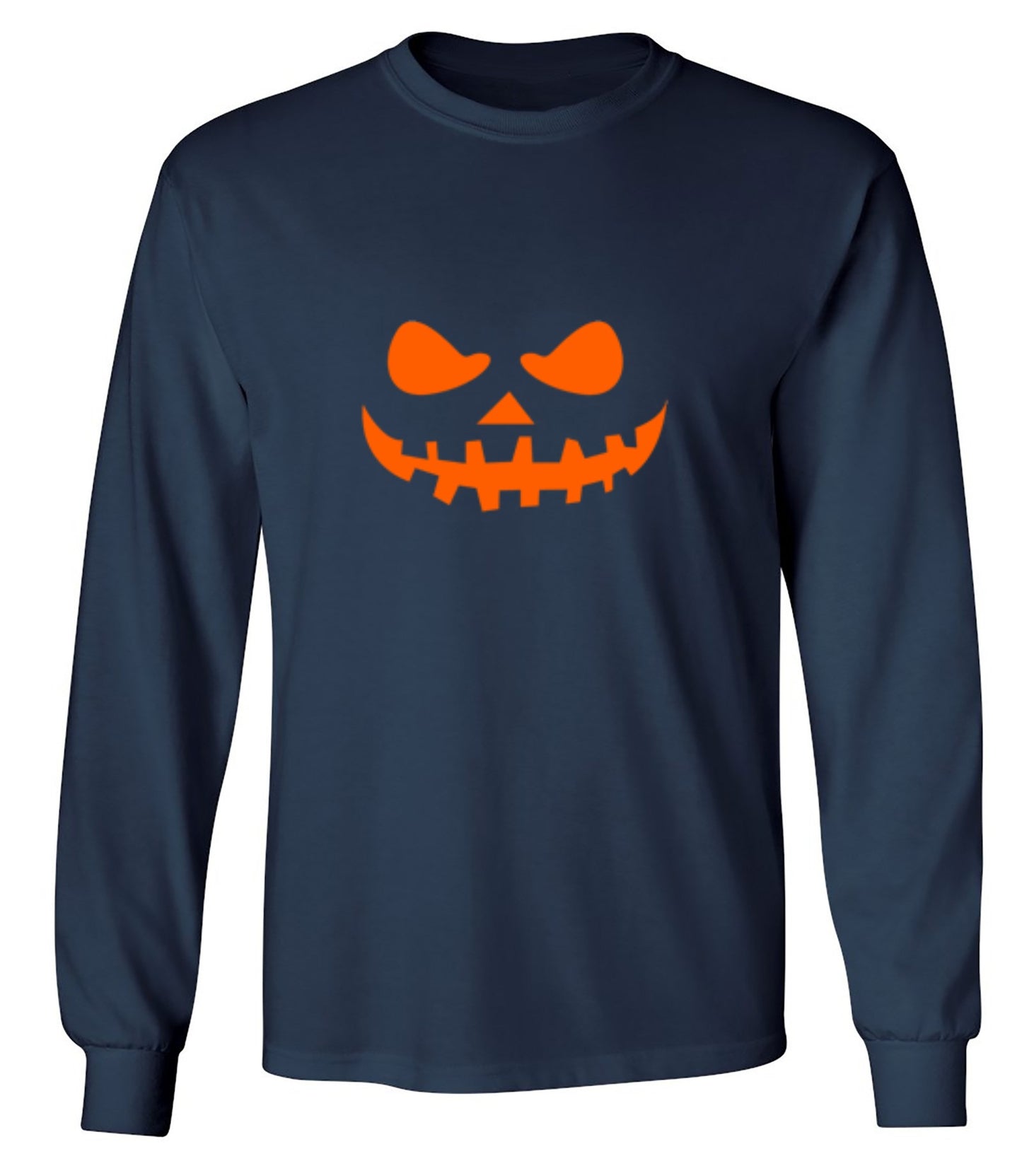 Funny T-Shirts design "Teeth Pumpkin Emoticon T-Shirt - Long Sleeve"