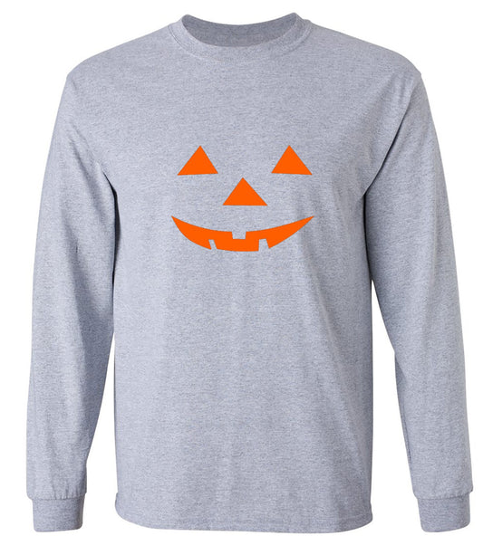 Funny T-Shirts design "Triangle Pumpkin Emoticon T-Shirt - Long Sleeve"