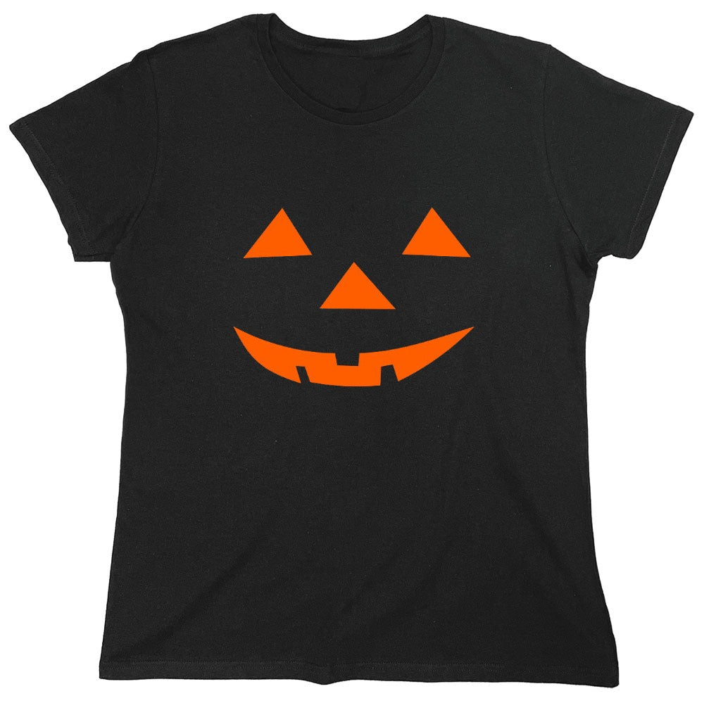 Funny T-Shirts design "Triangle Pumpkin Emoticon T-Shirt - Womens"