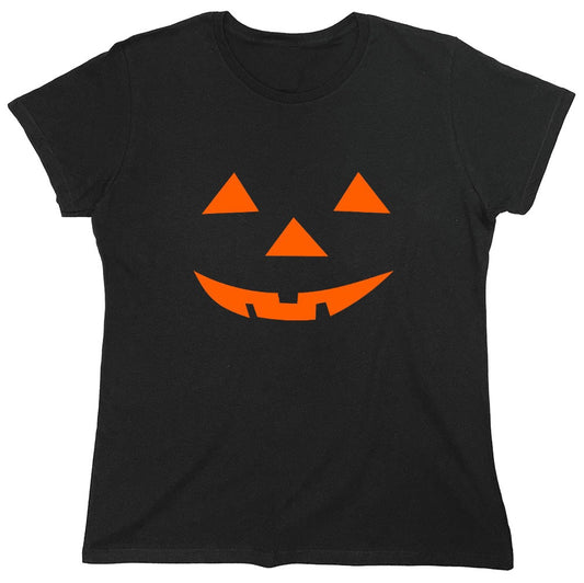 Funny T-Shirts design "Triangle Pumpkin Emoticon T-Shirt - Womens"