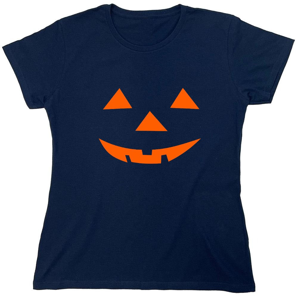 Funny T-Shirts design "Triangle Pumpkin Emoticon T-Shirt - Womens"