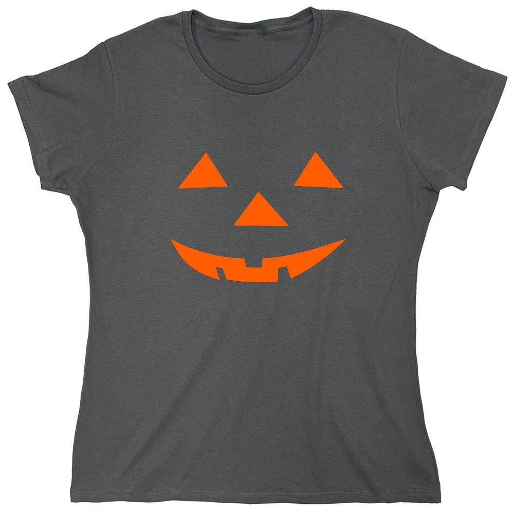 Funny T-Shirts design "Triangle Pumpkin Emoticon T-Shirt - Womens"