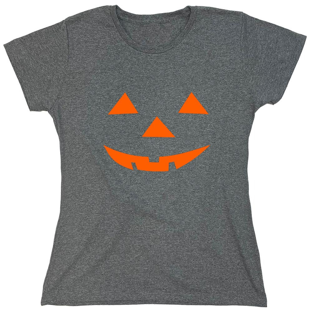 Funny T-Shirts design "Triangle Pumpkin Emoticon T-Shirt - Womens"