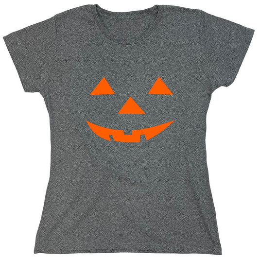 Funny T-Shirts design "Triangle Pumpkin Emoticon T-Shirt - Womens"