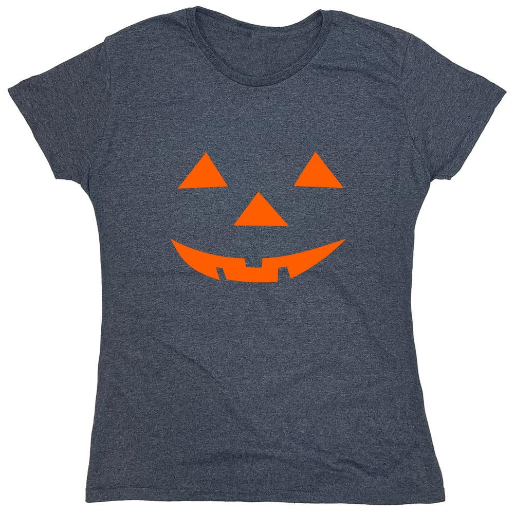 Funny T-Shirts design "Triangle Pumpkin Emoticon T-Shirt - Womens"