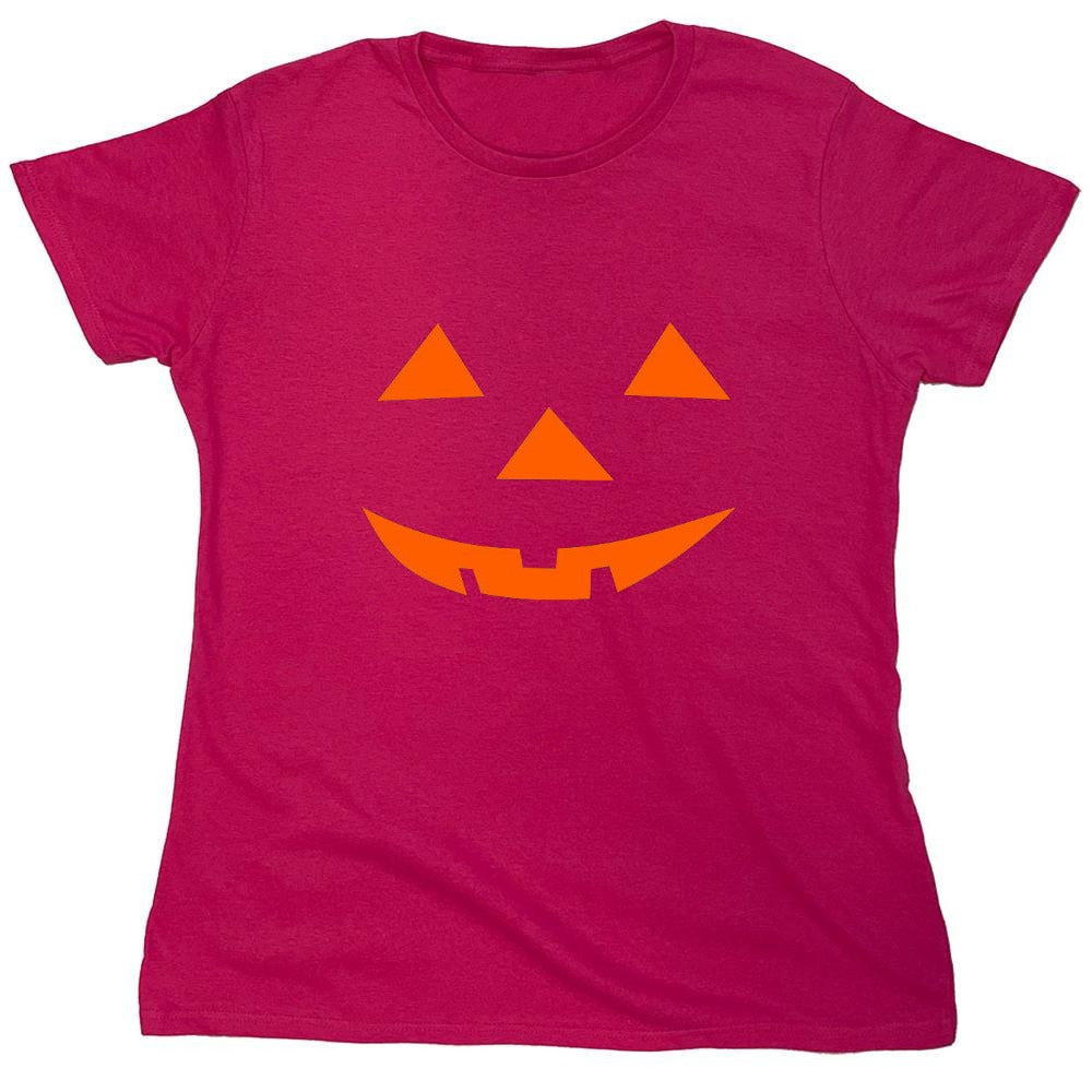 Funny T-Shirts design "Triangle Pumpkin Emoticon T-Shirt - Womens"