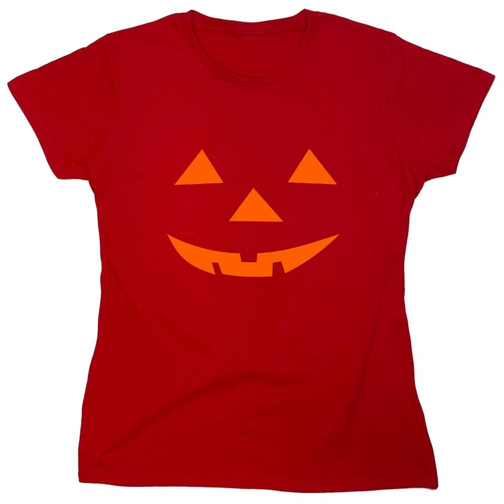 Funny T-Shirts design "Triangle Pumpkin Emoticon T-Shirt - Womens"