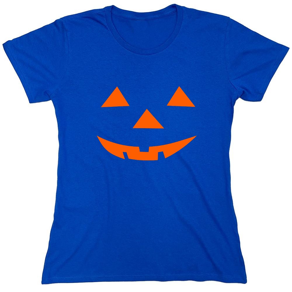 Funny T-Shirts design "Triangle Pumpkin Emoticon T-Shirt - Womens"