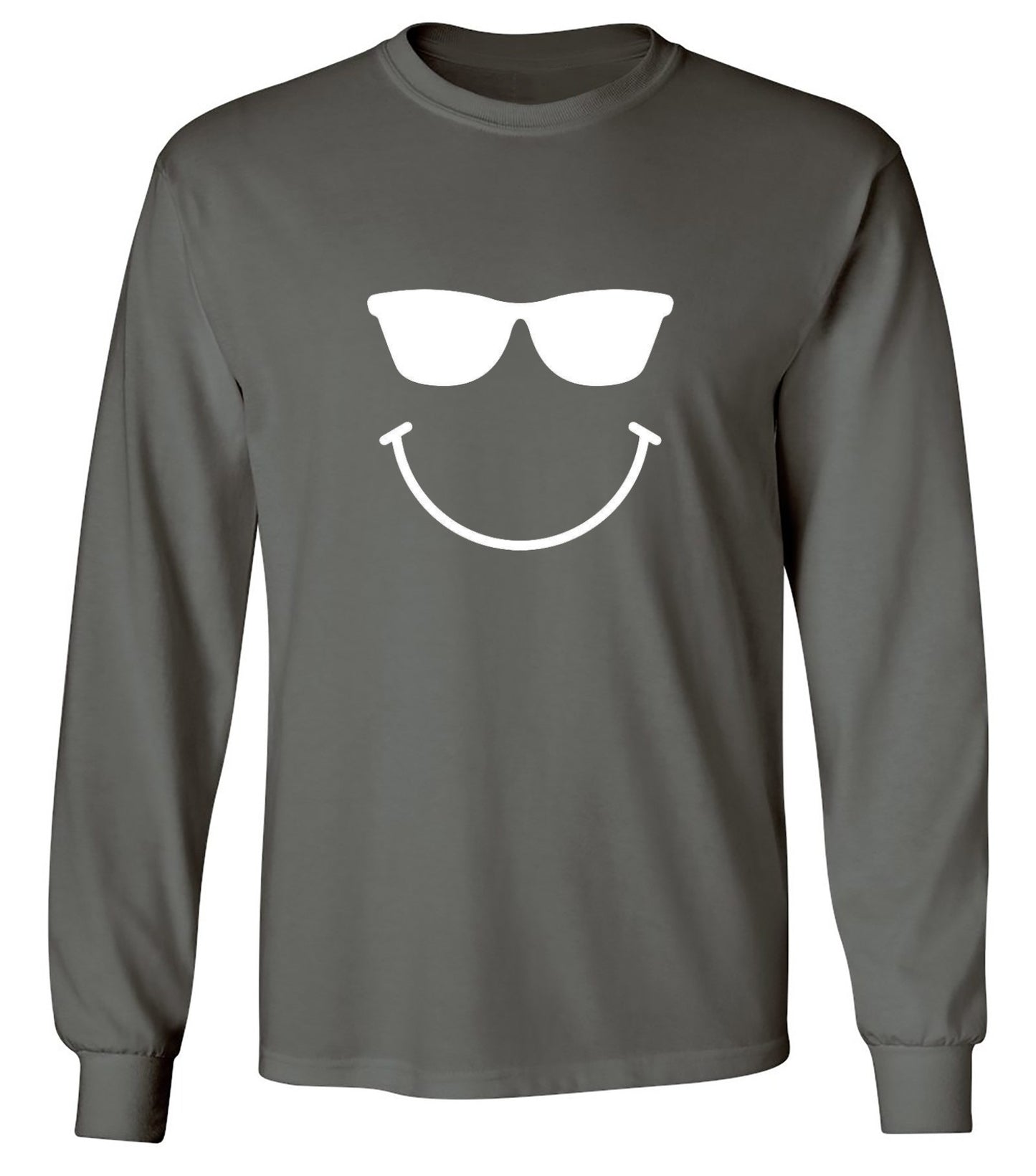 Funny T-Shirts design "Sunglasses Smile Face Emoticon - Long Sleeve"