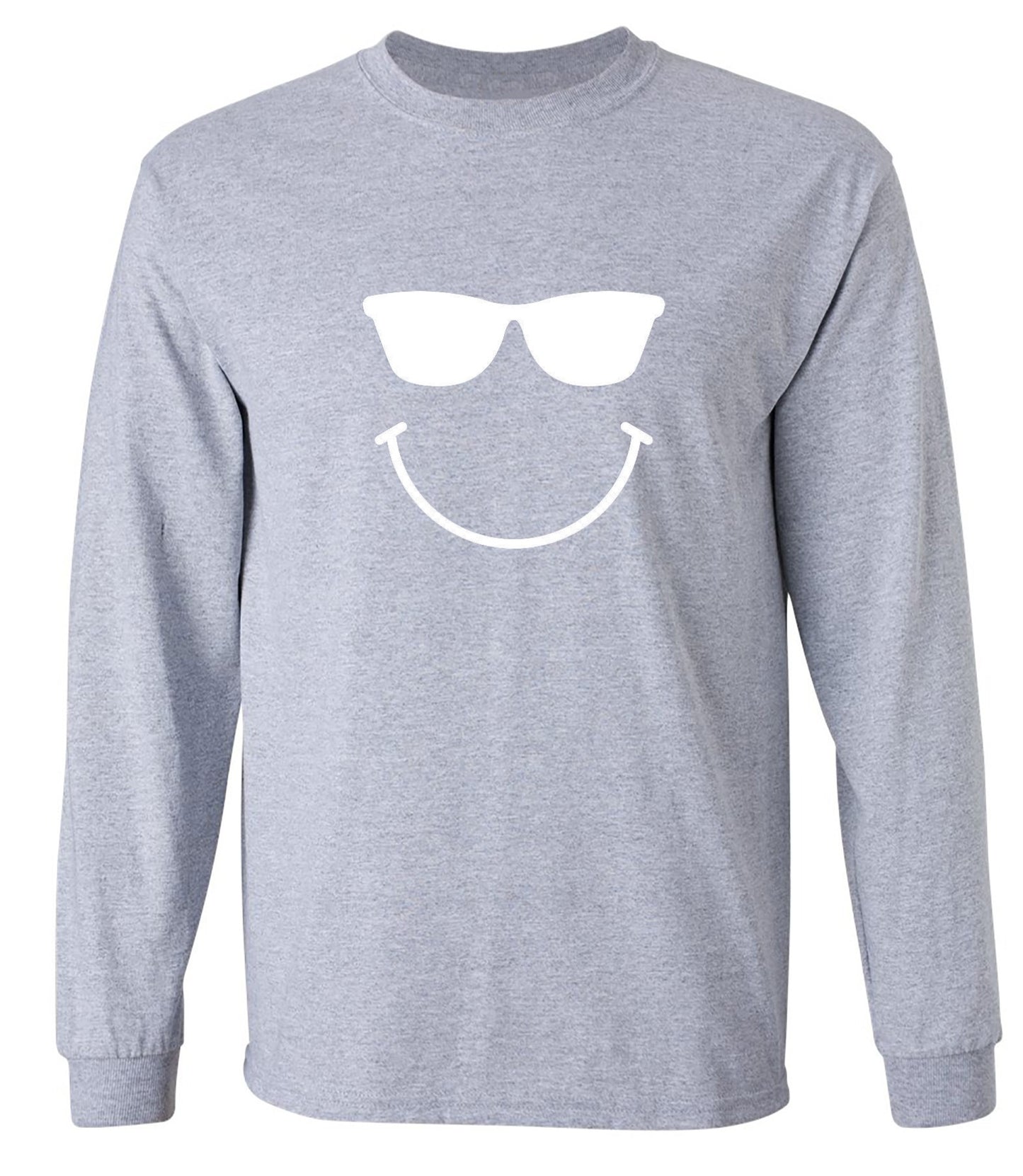 Funny T-Shirts design "Sunglasses Smile Face Emoticon - Long Sleeve"
