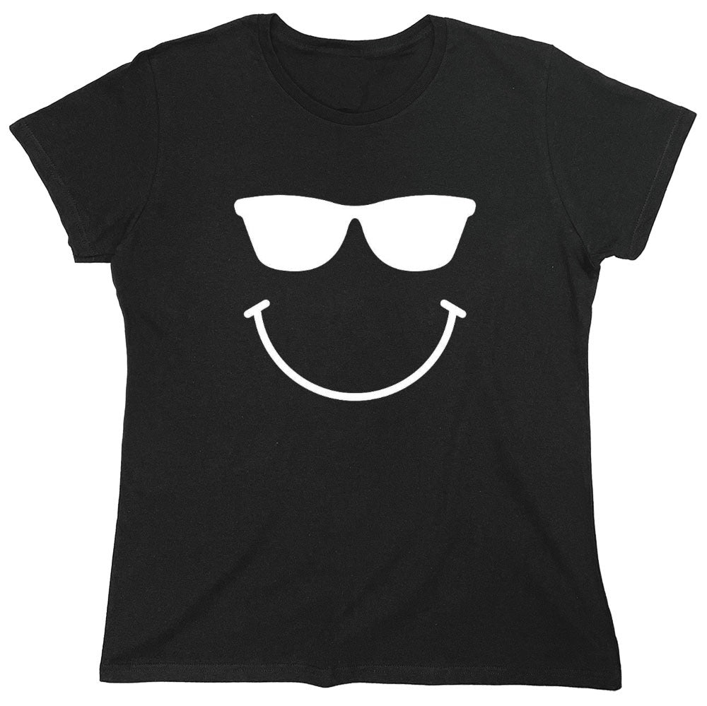 Funny T-Shirts design "Sunglasses Smile Face Emoticon - Womens"