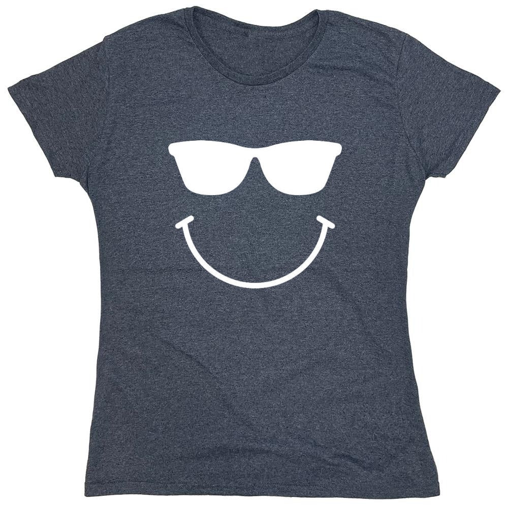 Funny T-Shirts design "Sunglasses Smile Face Emoticon - Womens"